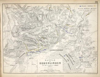 Map of the Battle of Hohenlinden, published by William Blackwood and Sons, Edinburgh and London, 1848