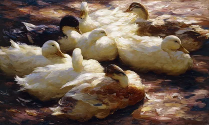 Ducks on a Riverbank