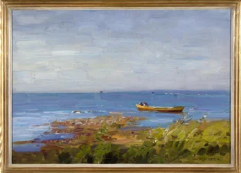 Lake with Small Boat