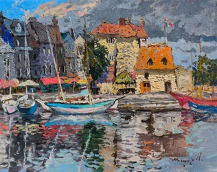 Colorful Honfleur Harbor