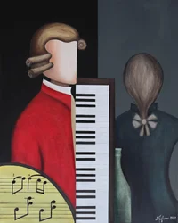 Abstract Composer and Piano