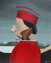 Abstract Red Profile