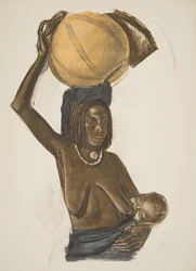 Arab Woman Ouled Gopo with her child (Fort Lamy), from Dessins et Peintures d