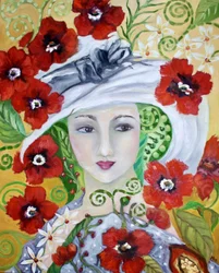 Elegant Woman Floral Dream