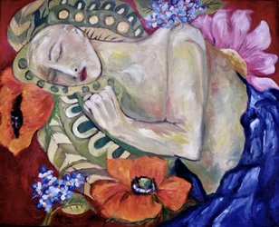 Serene Woman Floral Dream