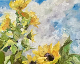 Sunflowers and Blue Sky
