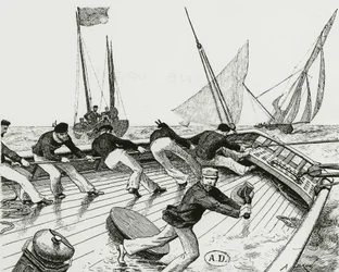Sailing race: The turn of the Boat-Buoy - drawing, Bibl. des Arts Deco