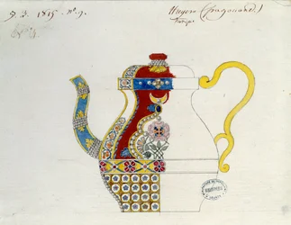 Turkish Theiere. Drawing by Alexandre Evariste Fragonard. Sevres, Porcelain Manufacture