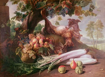 Still Life of Flowers, Game and Fruits