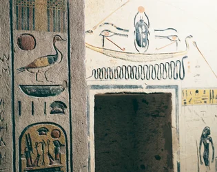 Egypt, Ancient Thebes, Luxor, Valley of Kings, Tomb of Ramses IX, detail of passage