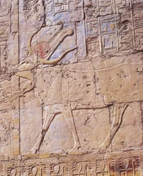 Painted relief of goddess Hathor in form of cow