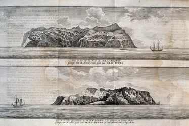 View of Alejandro Selkirk Island or Mas Afuera Island, Juan Fernandez Archipelago, Chile