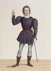 Frédérick Lemaître (1800-76) as Edgard in “La Fiancée de Lammermoor” by Walter Scott (1771-1832) at the Théâtre de la Porte Saint-Martin