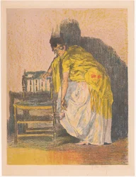 Spanish Woman Putting on a Shoe