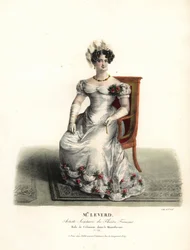 Dancer and actress Miss Emilie Leverd as Celimene in Le Misanthrope by Moliere, Theatre Francais