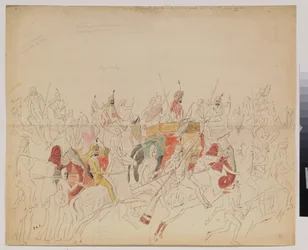 Maharaja Sher Singh (1807-1843) of Punjab and his court