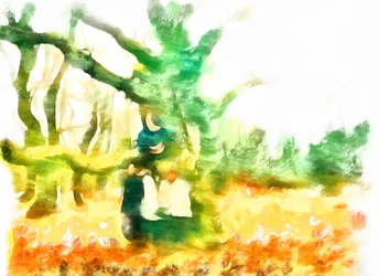Shelter from the Wind by the Oak
