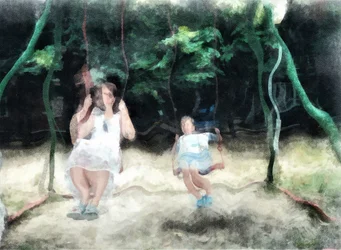 Sisters on a Swing