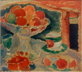 Still Life with Fruit Bowl, Bohemian Glass and Empire Cup