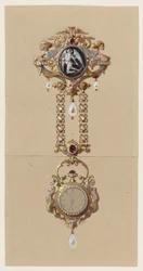 Design for a Chatelaine with Watch
