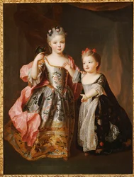 Portrait of two Young Girls, said to be Adelaide and Victoire, daughters of Louis XV