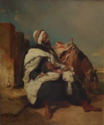 Seated Arab Man with Horse