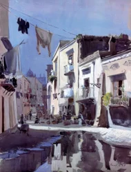 Alfred Frank, Alley in Pozzuoli / Painting, 1910