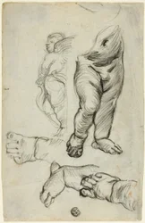 Sketches of Putti (front); Study for Ornament (back)