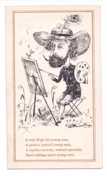 Victorian Greeting Card of an Aesthetic Artist Painting a Picture, c.1881