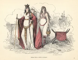 Clotilde, Queen of the Franks, in ceremonial garb, 5th century