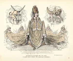 Costume of Isabeau of Bavaria, Queen of France, headdresses