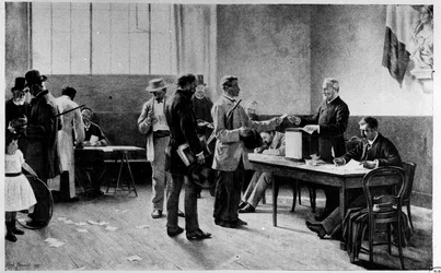 Elections, Universal Suffrage: A Polling Station by A.M. Bramtot - Musee Carnavalet