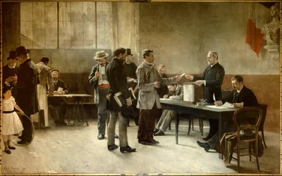 Universal Suffrage: A Polling Station in 1891 (1891)