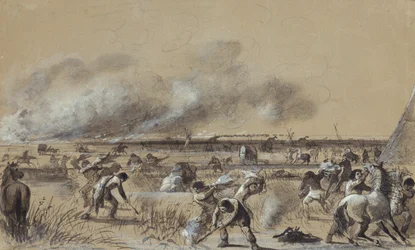 Fire on the Prairie, Setting Fire to the Camp, c.1837