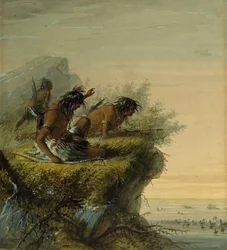 Pawnee Indians Watching the Caravan