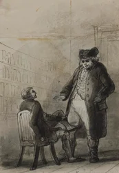 Samuel Johnson and Thomas Davies in a Bookshop (from James Boswell, Life of Samuel Johnson, 1791)