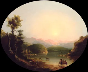 Shoshone Indians at a Mountain Lake (Lake Fremont)