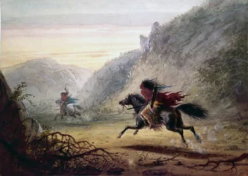 Snake Indian Pursuing Crow Horse Thief