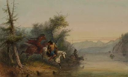 Snake Indians: Fording a River