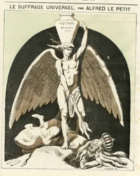 Illustration of Alfred Le Petity (1841-1909) for the Cover of Le Grelot