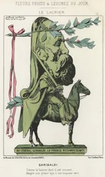 Le Laurier: Cartoon on Garibaldi - ill. from 