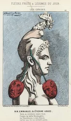 Les Cherry: caricature on MM Emmanuel and Etienne Arago - ill. of 11/03/1871 in 