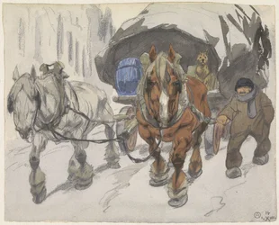 Farm Wagon with Two Horses