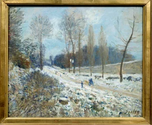 The hill of Coeur-Volant at Marly under the snow