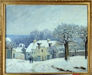 The Place du Kennel at Marly, Effect of Snow. Painting by Alfred Sisley (1839-1899)