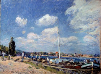 Unloading the barges in Billancourt