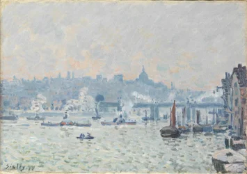 View of the Thames: Charing Cross Bridge, 1874