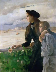 Brother and Sister by the Sea at Honfleur