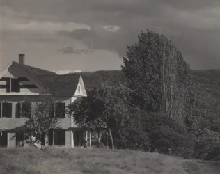House and Poplars, Lake George
