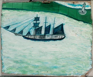 Ship and lighthouse, c.1925